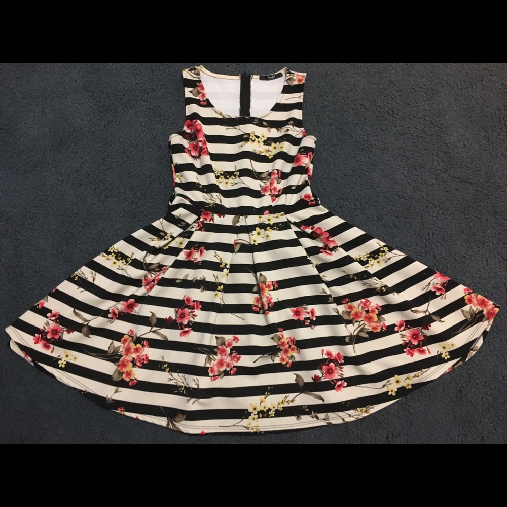 Striped Floral Dress